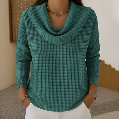 Manon™ – Pull Chaud en Maille Gaufrée à Col Bénitier Élégant