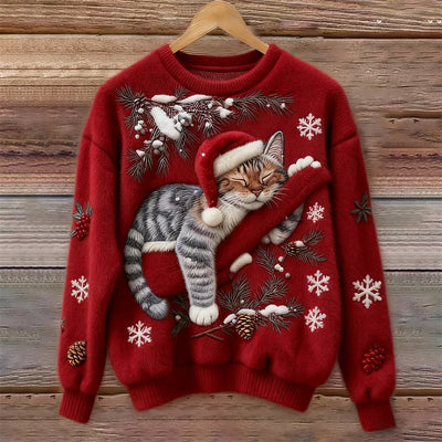 Emma™ | Pull de Noël "Chat Hivernal